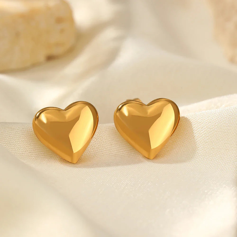 Pendientes de acero inoxidable con forma de corazón de melocotón cúbico, pendientes sofisticados con sentido de alta gama para mujer, joyería para banquetes, regalos de aniversario, nuevo