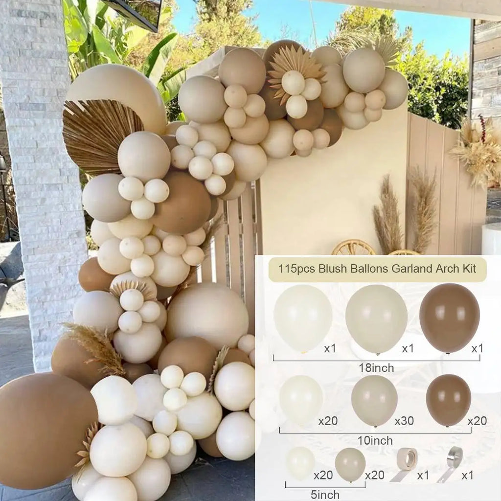 Kit de arco de guirnalda de globos blancos arena para decoración de fiesta de cumpleaños, baby shower, globos de látex para fiesta de boda y cumpleaños