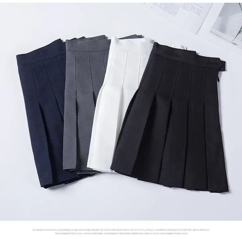 Falda corta de mujer sin pantalones cortos estilo coreano Ropa negra Harajuku a cuadros Falda corta de mujer minifaldas plisadas para niñas