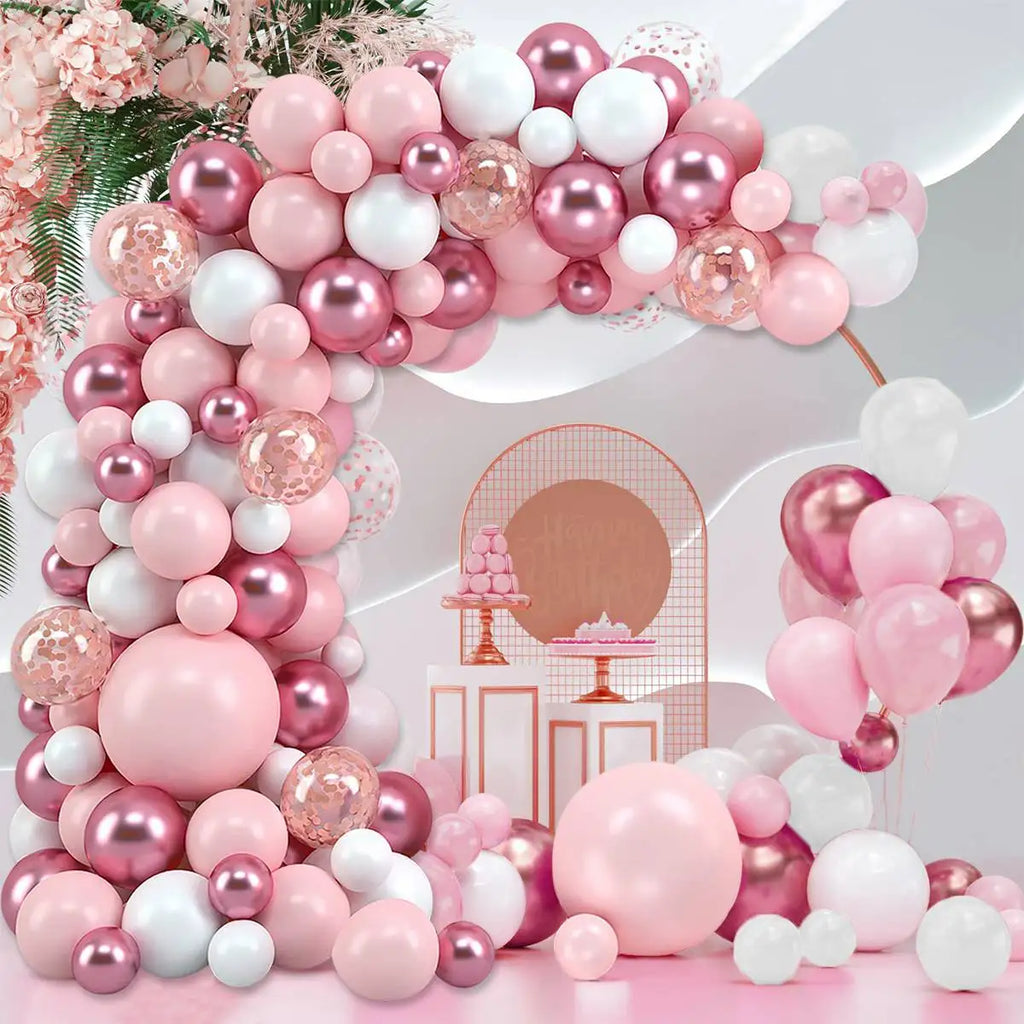Kit de guirnalda de globos macaron rosados, arco, decoración para fiesta de cumpleaños, niños, boda, suministros para fiesta de cumpleaños, decoración para baby shower, globos de látex