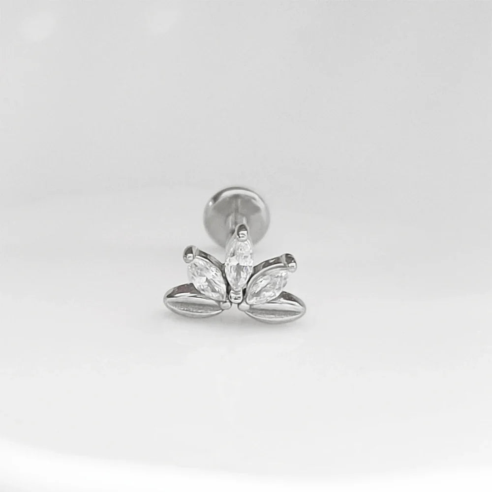 Lightning Internal Thread Labret Piercing Crown Bee Flowers Cartilage Earring Tragus Conch 316L Stainlesss Steel Body Jewelry
