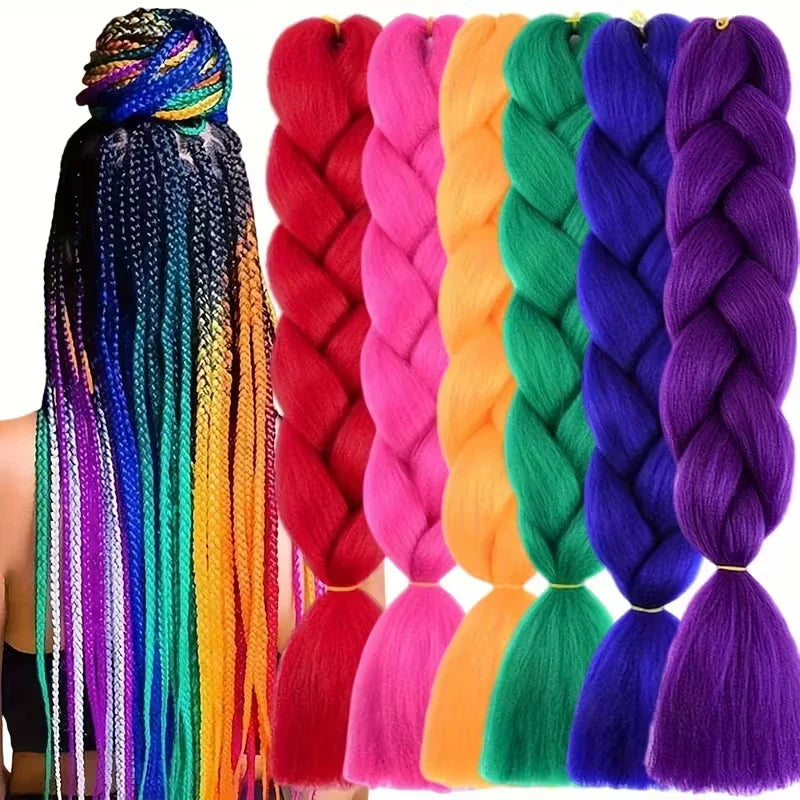 Extensiones de Cabello Jumbo para Trenzas de 24 Pulgadas | Dreadlocks Sintéticas Lacias Yaki