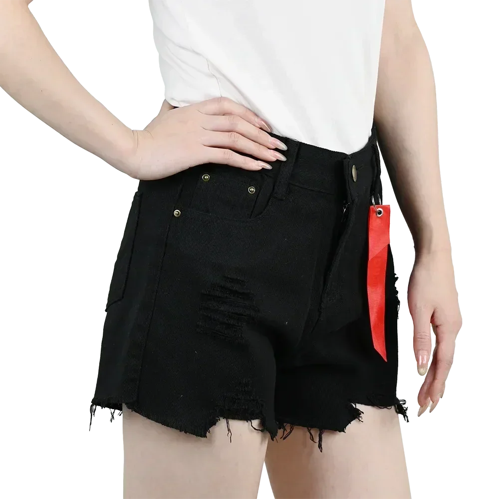 3 shorts vaqueros de mujer de cintura alta 2025 de verano, pantalones cortos negros, azules y blancos, pantalones vaqueros rotos para mujer, pantalones cortos, ropa de calle