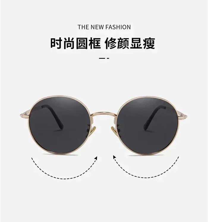 Gafas de sol polarizadas redondas Steampunk con prescripción para mujer y hombre UV400 antideslumbrantes para miopía, potencia de 0 a -0.5, -0.75 a -6.0
