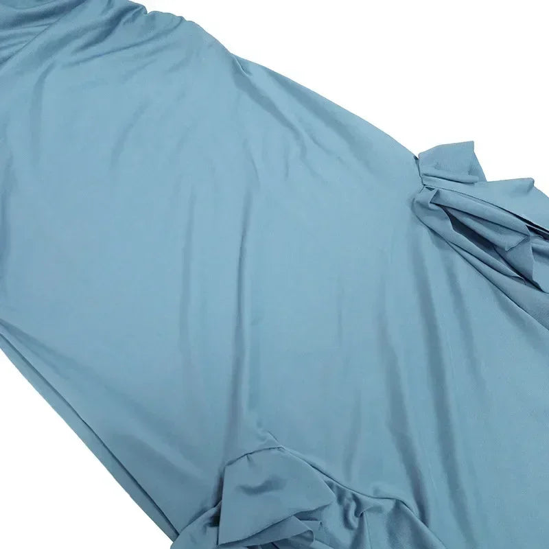 BWQ Vestidos largos para mujer con aberturas, sexy, ajustado, sin mangas, vestido medusa, moda para chicas, vestido maxi de hombros descubiertos para mujer