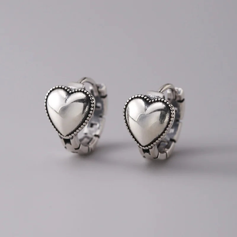 925 Sterling Silver Heart Ring Earrings For Women Wedding Luxury Jewelry Friends Gift Jewellery Free Delivery Argent 925