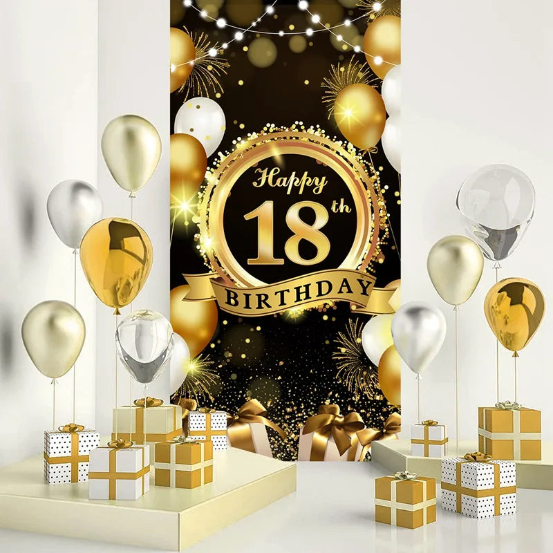 Fondo de Feliz Cumpleaños 18 21 30 40 50 60 Decoración de Fiesta de Cumpleaños Banner de Cumpleaños Bandera Colgante Decoración de Fondo para el 30 Cumpleaños