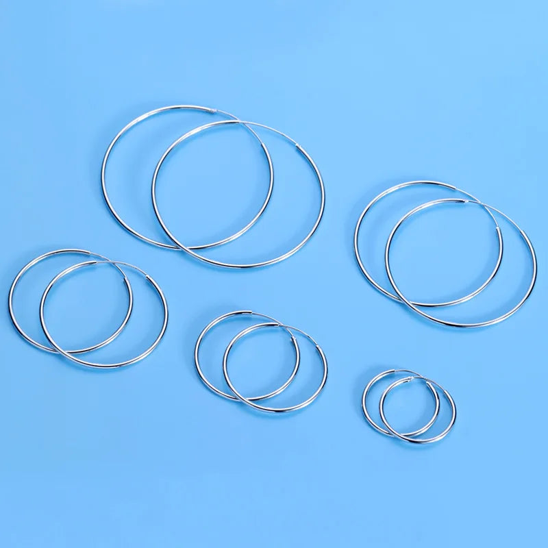 Pendientes de aro grandes de plata de ley 925 | Joyería fina de moda para bodas