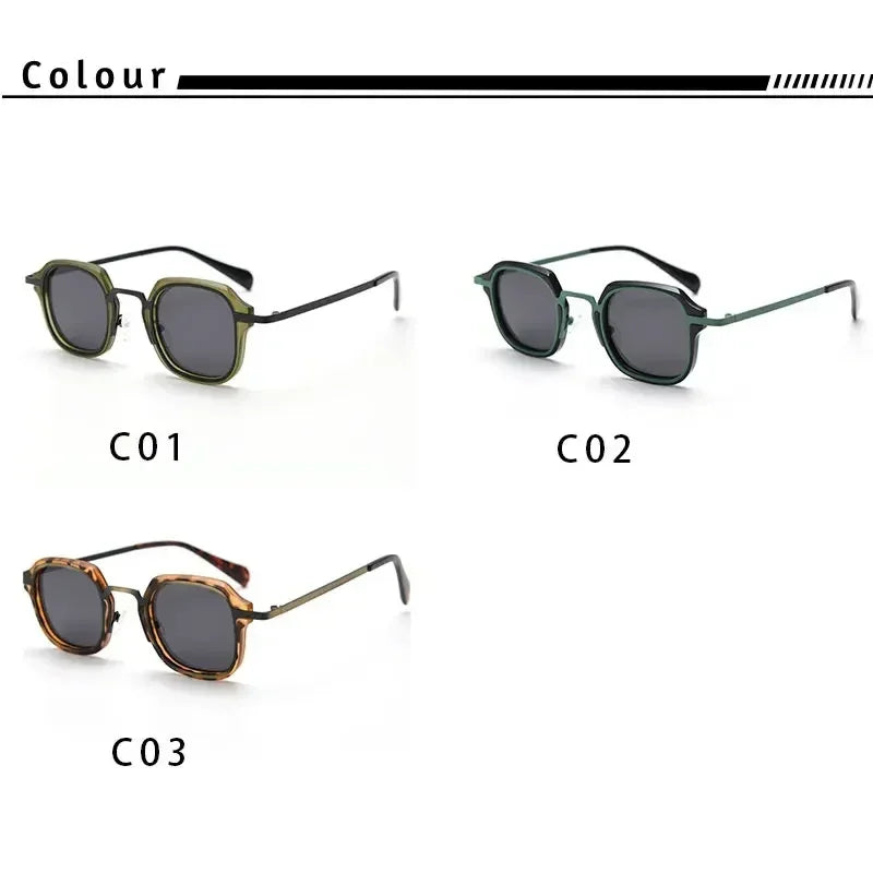 Caterside Gafas de sol polarizadas de estilo punk retro para hombres, moda, gafas de sol cuadradas para mujer, para viajes al aire libre, conducir, protección UV400