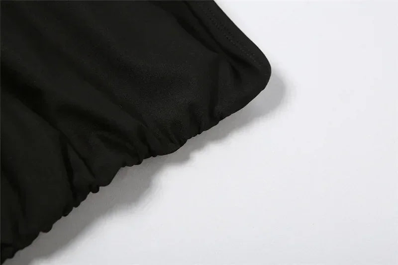 Vestido midi sin tirantes sexy con volantes irregulares criptográficos para mujer, elegante vestido de cumpleaños, vestido de verano fruncido