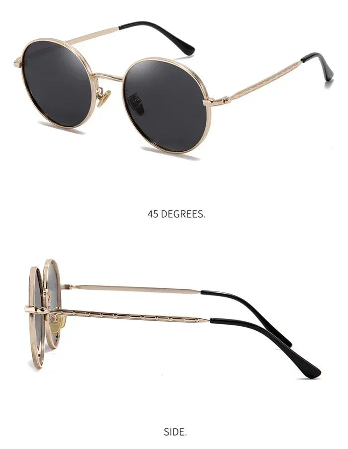 Gafas de sol polarizadas redondas Steampunk con prescripción para mujer y hombre UV400 antideslumbrantes para miopía, potencia de 0 a -0.5, -0.75 a -6.0
