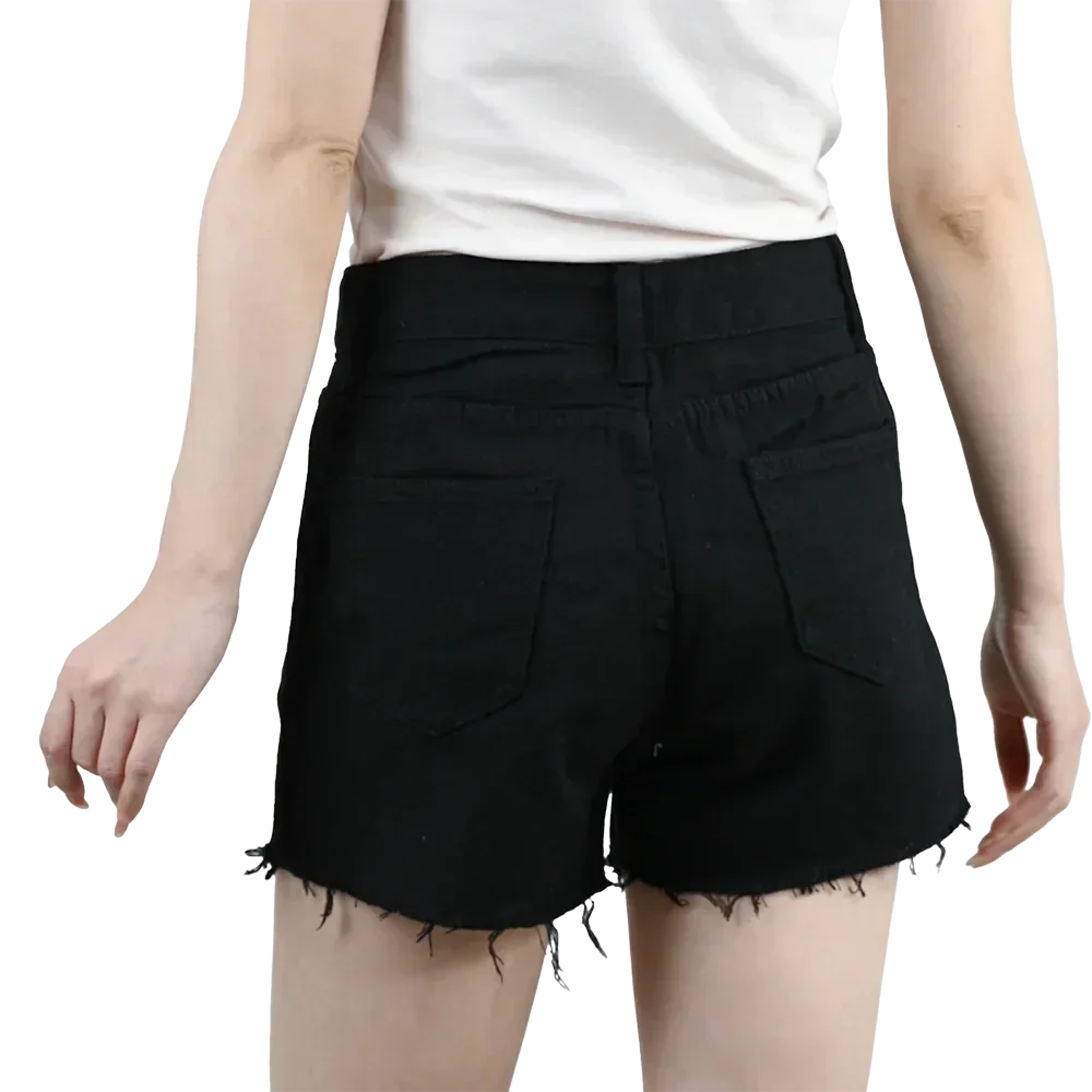 3 shorts vaqueros de mujer de cintura alta 2025 de verano, pantalones cortos negros, azules y blancos, pantalones vaqueros rotos para mujer, pantalones cortos, ropa de calle