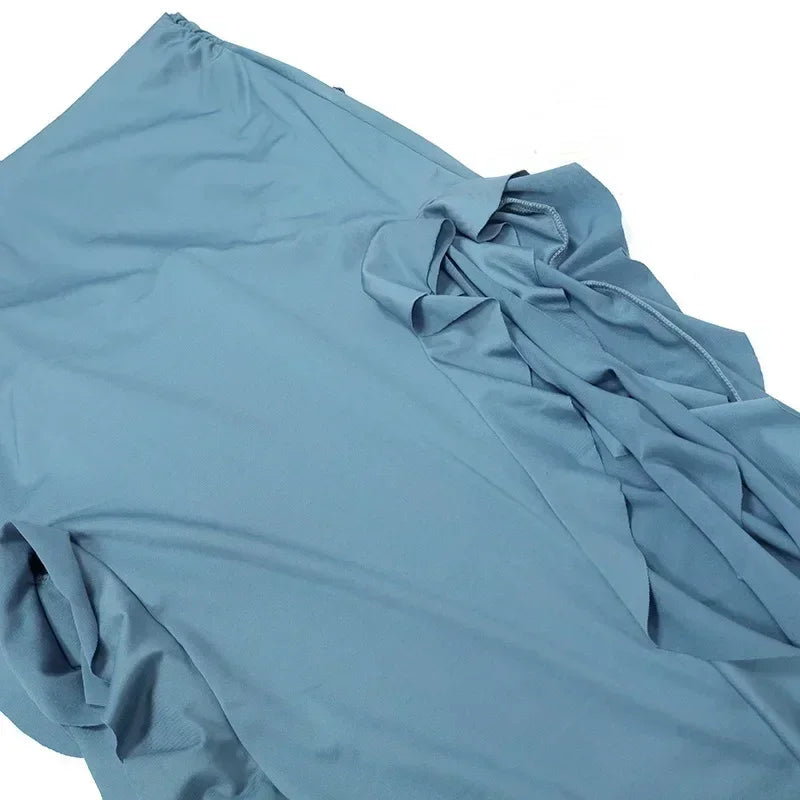 BWQ Vestidos largos para mujer con aberturas, sexy, ajustado, sin mangas, vestido medusa, moda para chicas, vestido maxi de hombros descubiertos para mujer