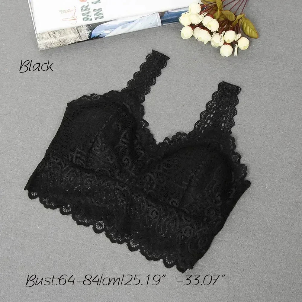 Nuevas camisetas sin mangas sexys de encaje floral en blanco y negro para mujer, con sujetador acolchado de ganchillo, camisetas de algodón con cuello en V, chaleco informal de encaje de ganchillo