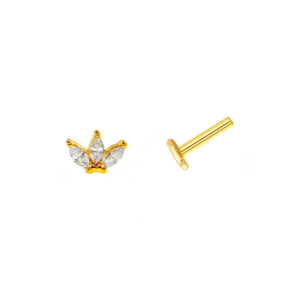 Lightning Internal Thread Labret Piercing Crown Bee Flowers Cartilage Earring Tragus Conch 316L Stainlesss Steel Body Jewelry