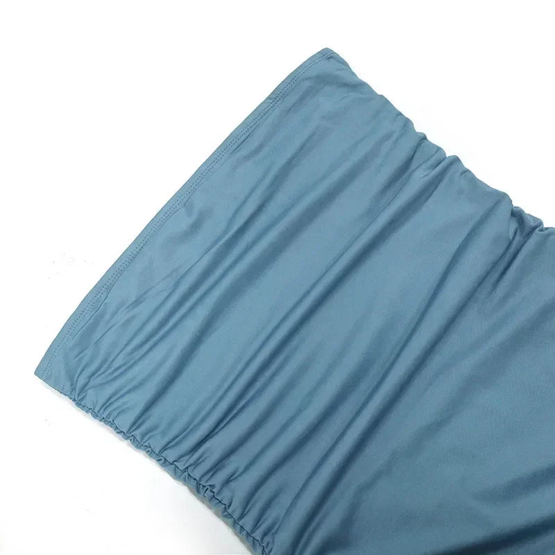BWQ Vestidos largos para mujer con aberturas, sexy, ajustado, sin mangas, vestido medusa, moda para chicas, vestido maxi de hombros descubiertos para mujer