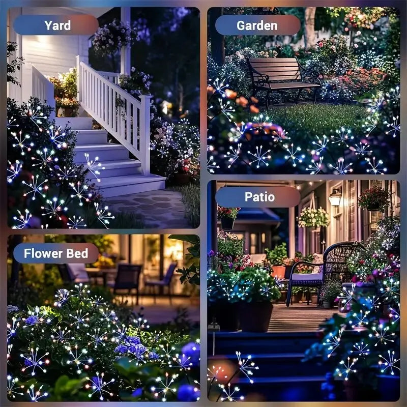 1PC Solar LED Firework Garden Lights,Outdoor Waterproof Lawn Lamp,Landscape Lightting For Yard,Walkway,Party,Christmas