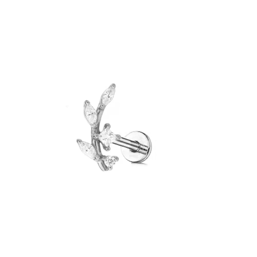 Lightning Internal Thread Labret Piercing Crown Bee Flowers Cartilage Earring Tragus Conch 316L Stainlesss Steel Body Jewelry
