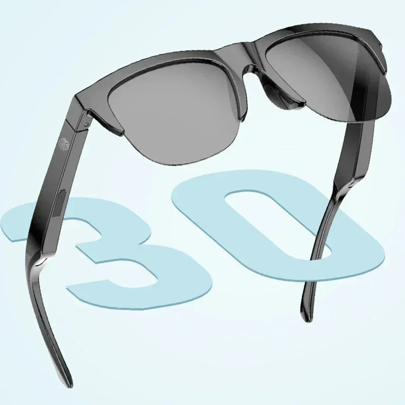 Gafas Bluetooth Inteligentes Auriculares Inalámbricos Auriculares Táctiles Conducción Ósea Música Auriculares Inalámbricos Gafas de Sol Resistentes a los Rayos UV