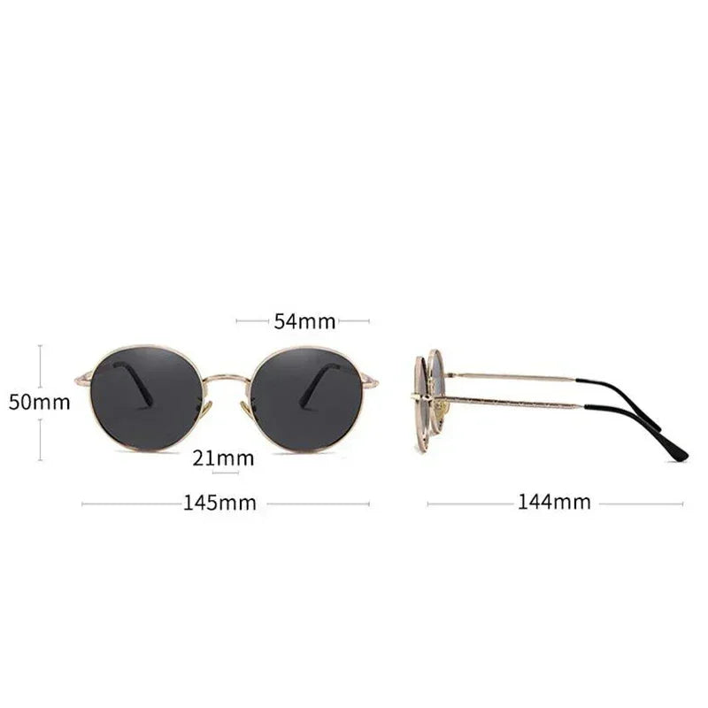Gafas de sol polarizadas redondas Steampunk con prescripción para mujer y hombre UV400 antideslumbrantes para miopía, potencia de 0 a -0.5, -0.75 a -6.0