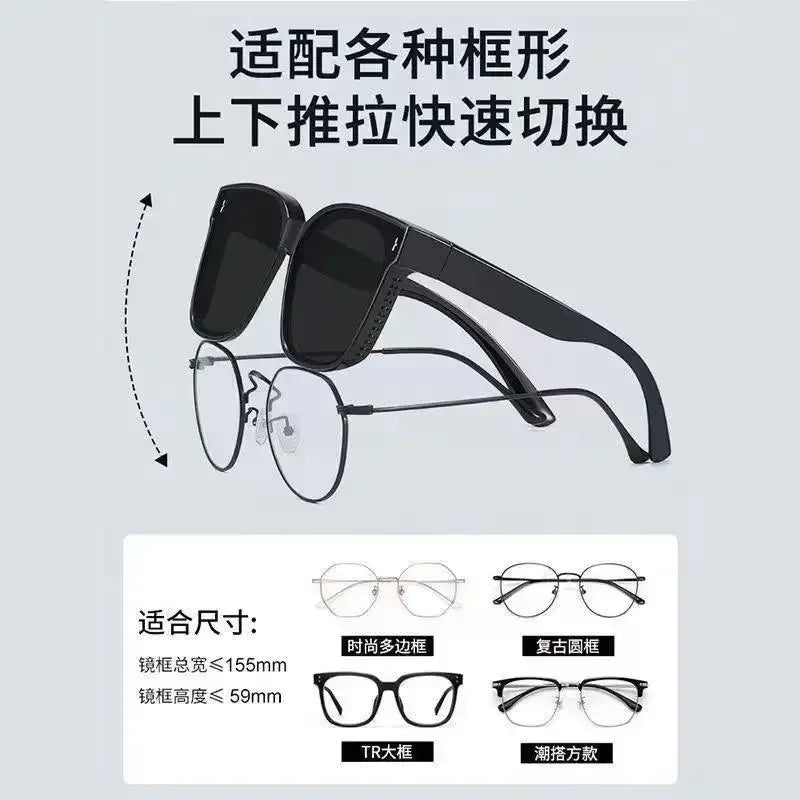 Gafas de Sol Polarizadas Cuadradas Fashion para Recetar Miopía, Lentes de Sol Portátiles para Hombre y Mujer, Vintage, para Pesca y Conducir