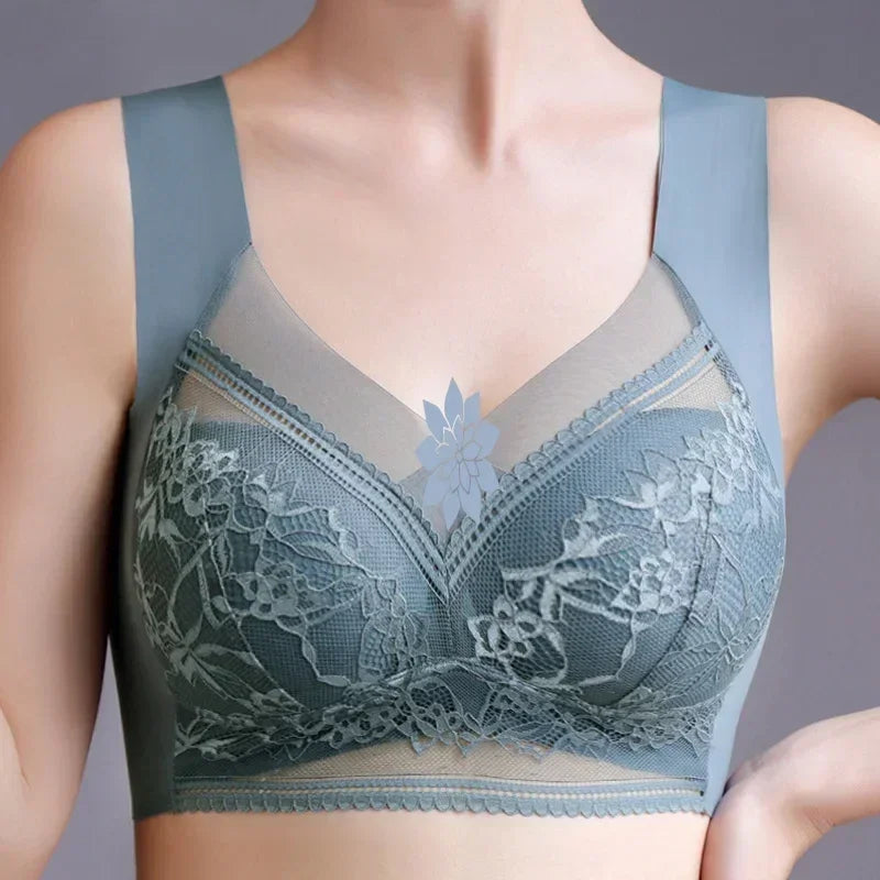 FallSweet sujetador de encaje sin costuras de 3 piezas para mujer, sujetador push up de seda helada sin aros, bralette, brassiere, lencería femenina, ropa interior