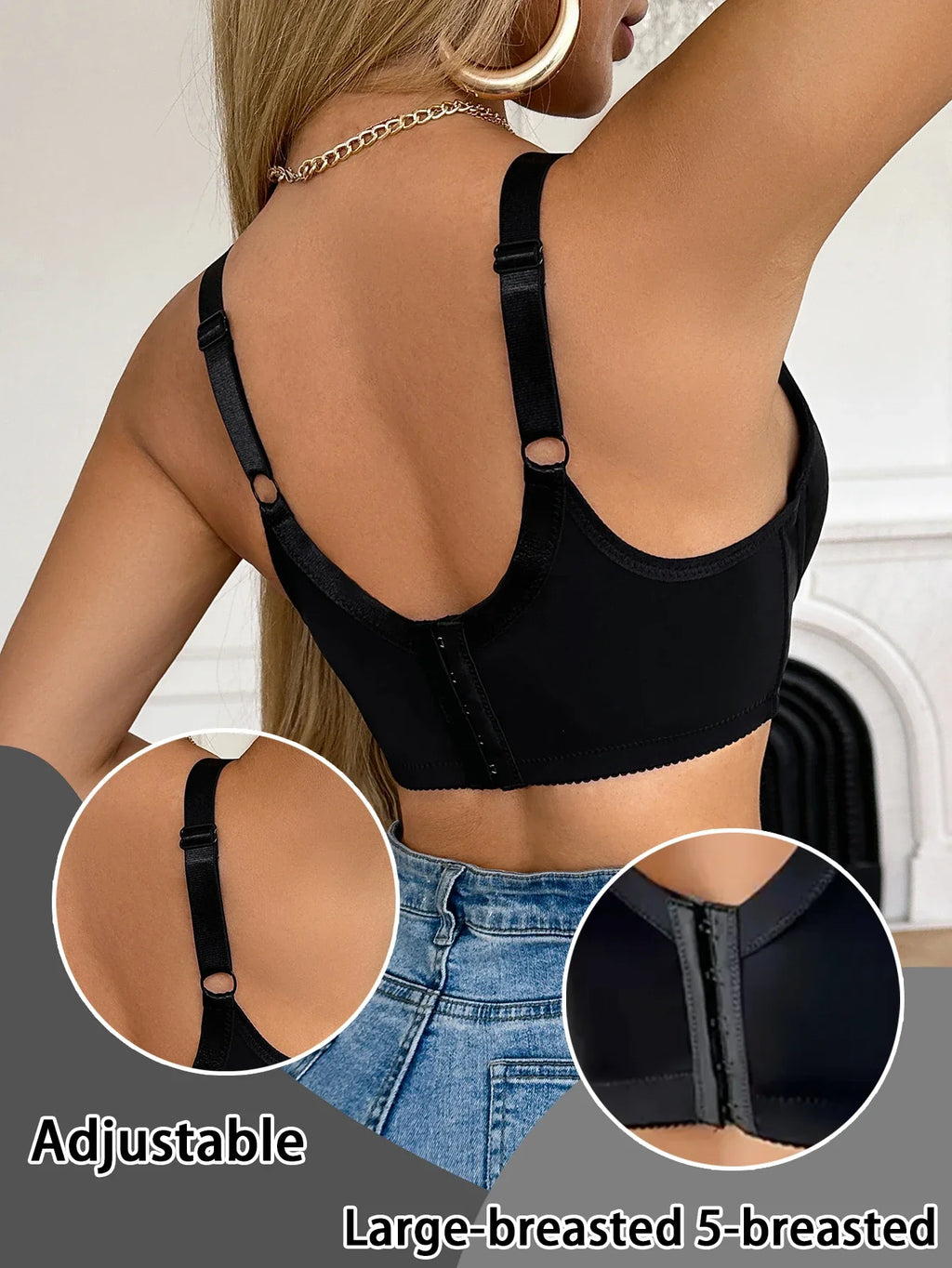 Sujetador Push UP para mujer, con ribete de encaje, copa B C, acolchado, realza el busto, brasier sexy, soporte lateral, función de comodidad