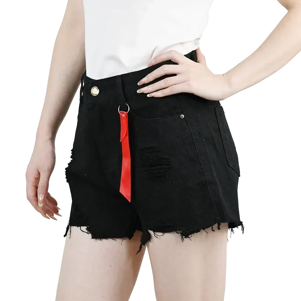3 shorts vaqueros de mujer de cintura alta 2025 de verano, pantalones cortos negros, azules y blancos, pantalones vaqueros rotos para mujer, pantalones cortos, ropa de calle
