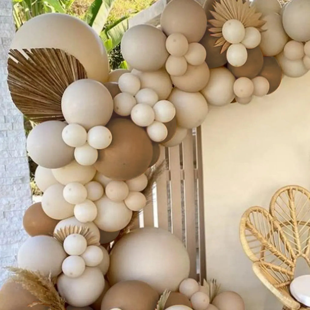Kit de arco de guirnalda de globos blancos arena para decoración de fiesta de cumpleaños, baby shower, globos de látex para fiesta de boda y cumpleaños