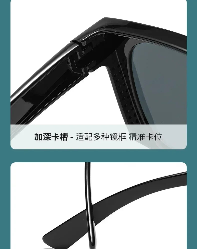 Gafas de Sol Polarizadas Cuadradas Fashion para Recetar Miopía, Lentes de Sol Portátiles para Hombre y Mujer, Vintage, para Pesca y Conducir
