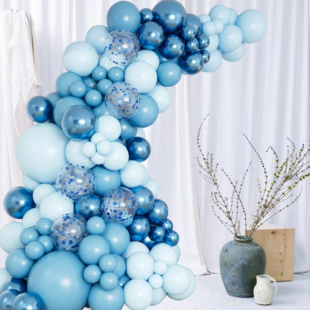 Kit de arco de guirnalda de globos azules, decoración de fiesta de cumpleaños para niños y hombres, artículos para fiesta de bodas y cumpleaños, decoración para baby shower, globos de látex