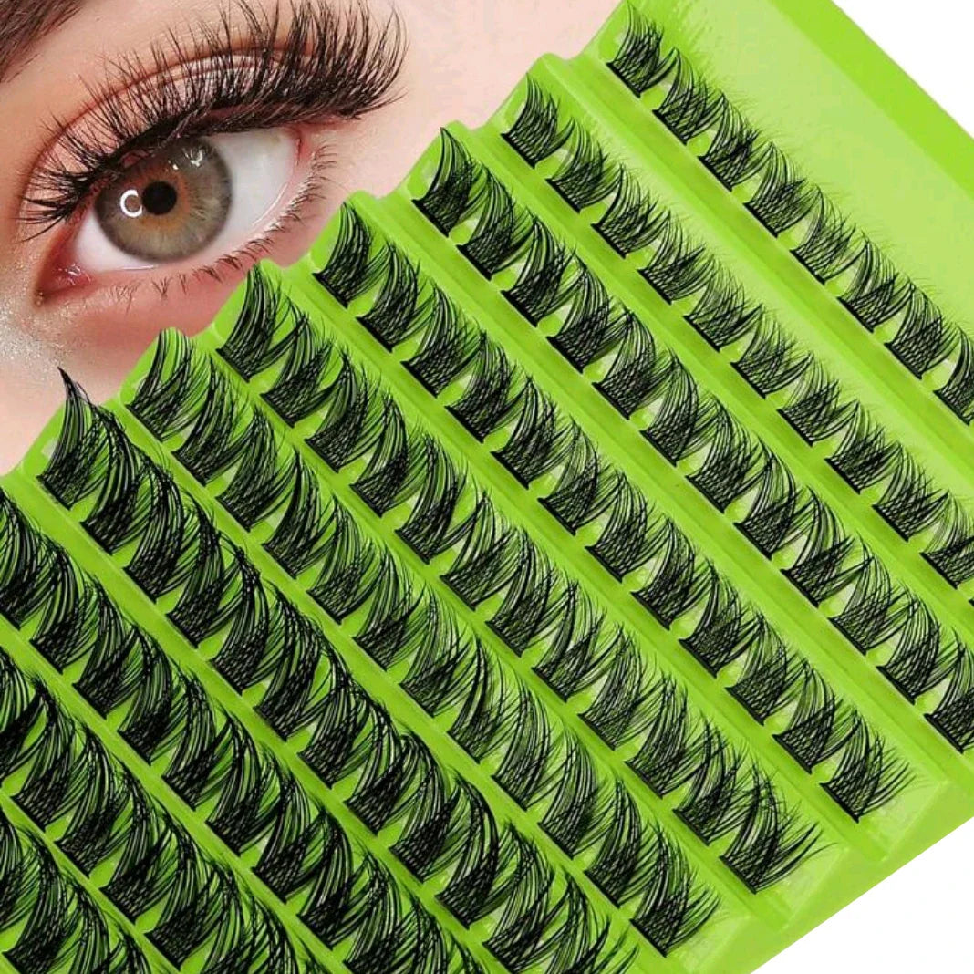 DIY Pestañas en Grupo Curva D Pestañas Individuales 8-16mm | 120 Pzas Extensiones de Pestañas Naturales Esponjosas