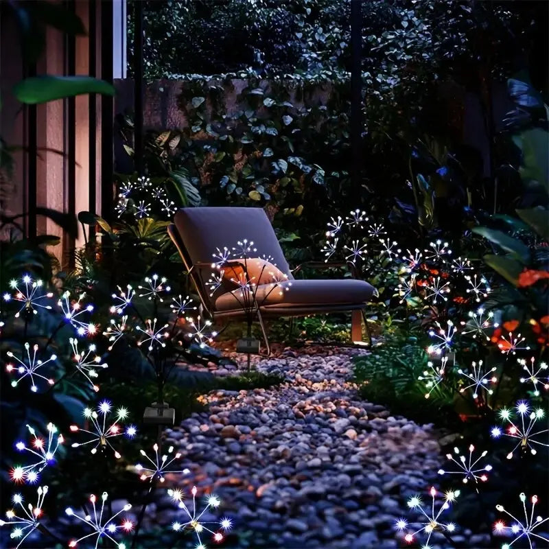 1PC Solar LED Firework Garden Lights,Outdoor Waterproof Lawn Lamp,Landscape Lightting For Yard,Walkway,Party,Christmas