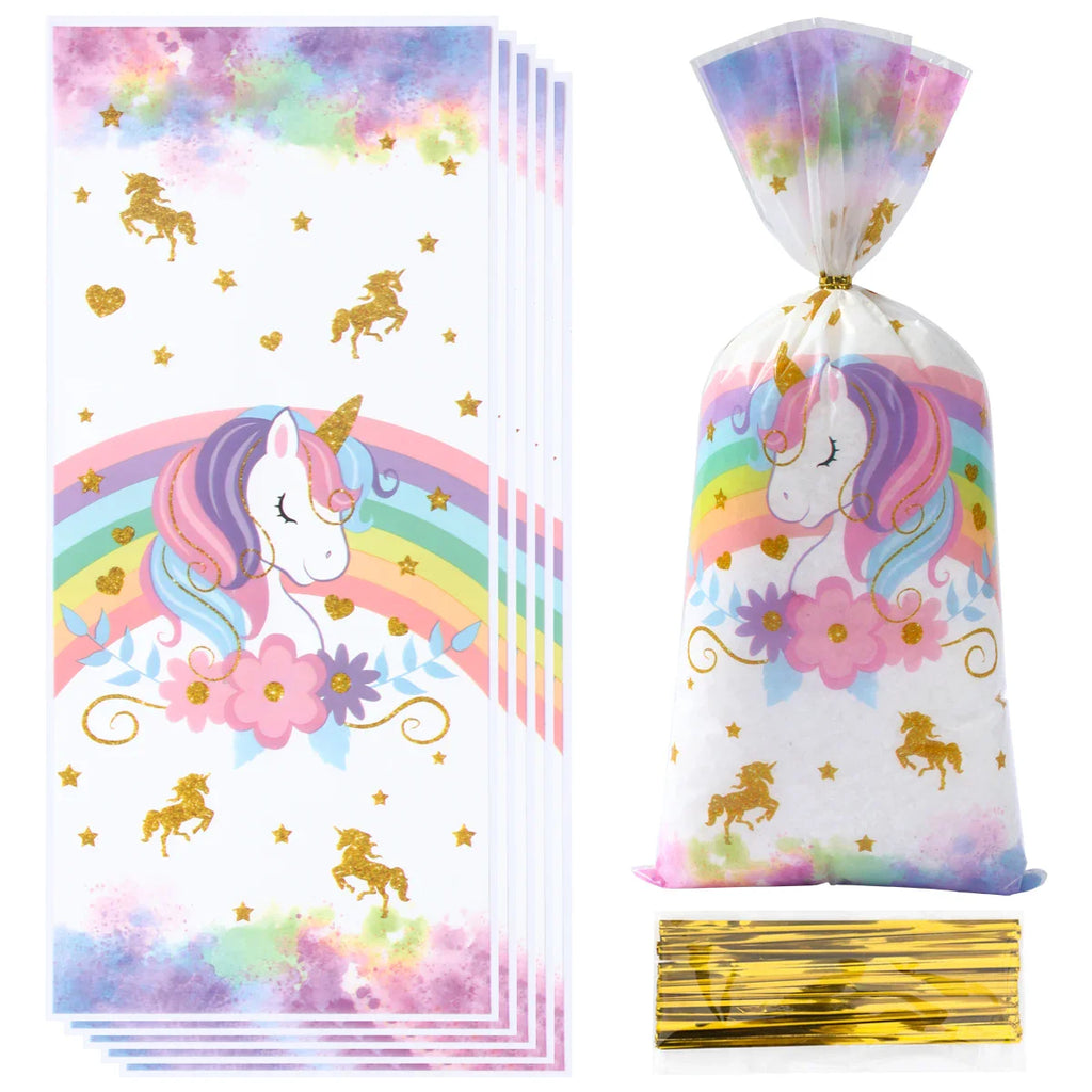 25/50/100pcs Unicorn Candy Packing Bags Gift Bag Unicorn Theme Birthday Party Decoration Kids Baby Shower Wedding Party Supplies