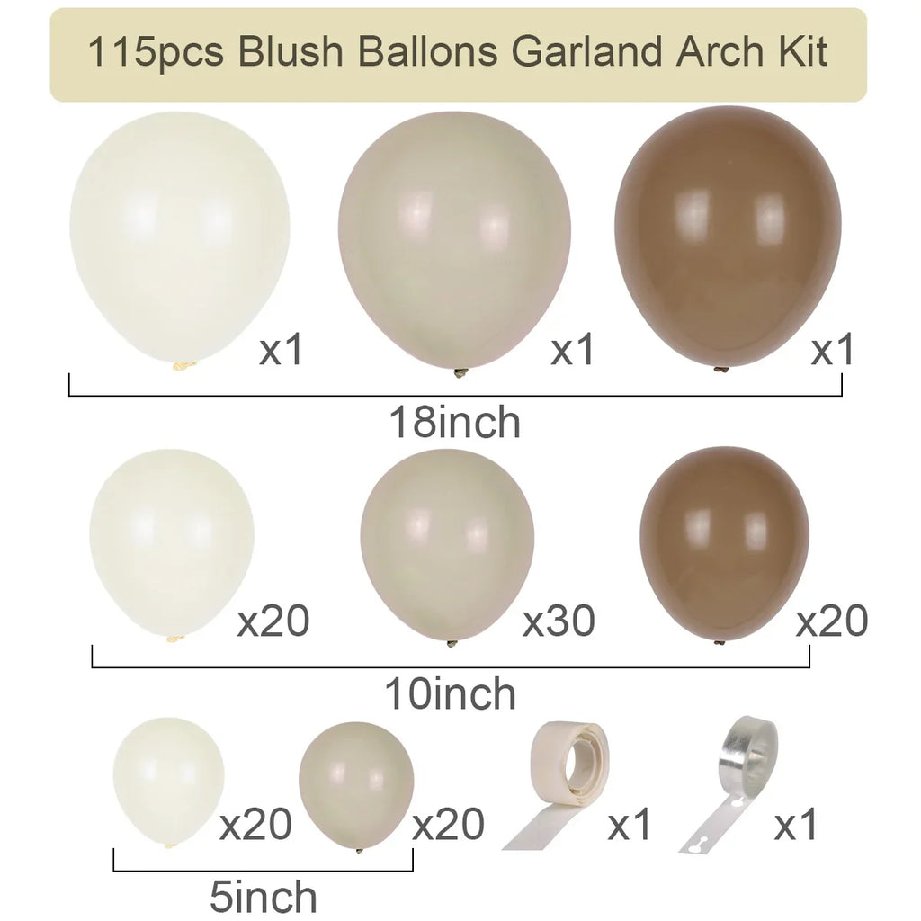 Kit de arco de guirnalda de globos blancos arena para decoración de fiesta de cumpleaños, baby shower, globos de látex para fiesta de boda y cumpleaños
