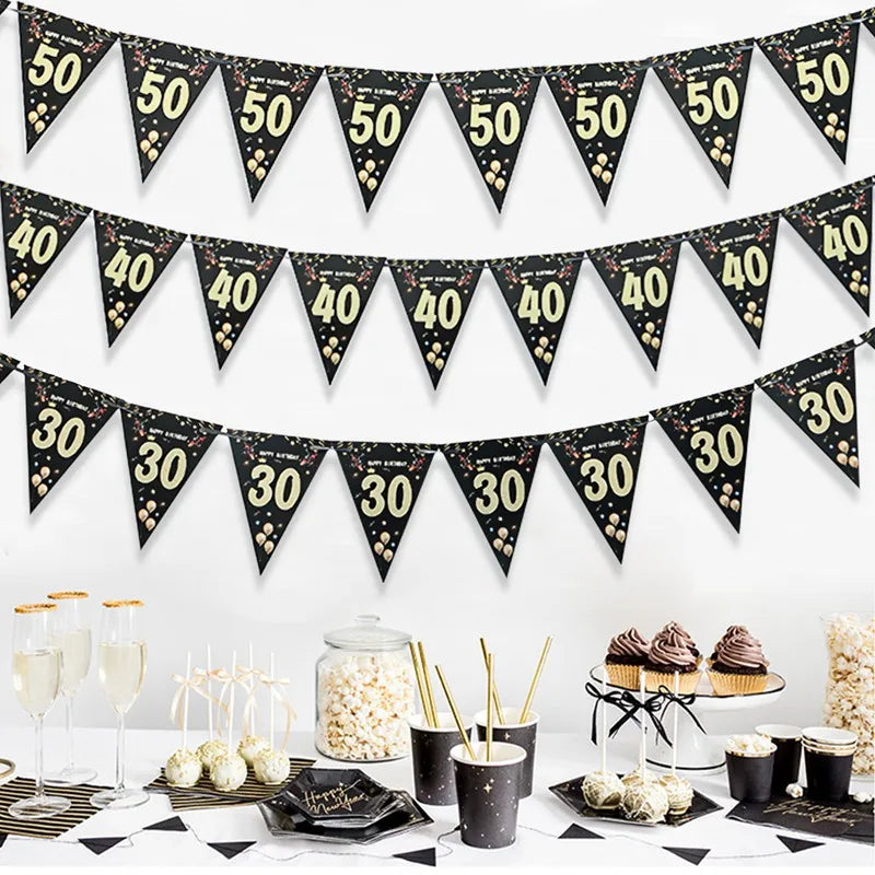 Fondo de Feliz Cumpleaños 18 21 30 40 50 60 Decoración de Fiesta de Cumpleaños Banner de Cumpleaños Bandera Colgante Decoración de Fondo para el 30 Cumpleaños