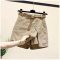 Pantalones cortos casuales de algodón para mujer, ropa de verano, nuevos pantalones versátiles de moda finos con forma de A, pantalones cortos de cintura elástica con falda para mujer