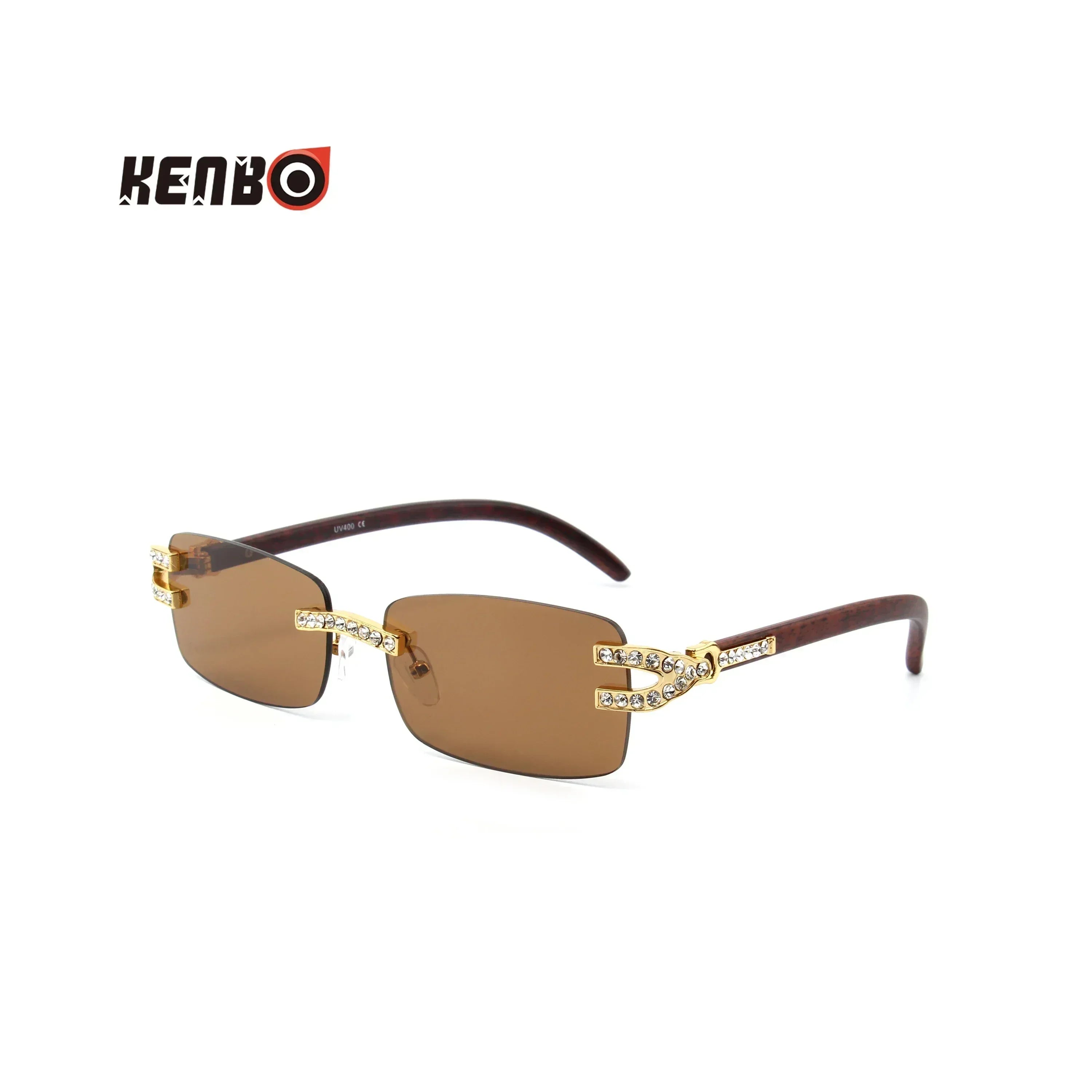 Kenbo Small Rectangle Rimless Sunglasses Men 2024 Luxury Brand Frameless Sun Glasses For Women Vintage Square UV400 Eyewear