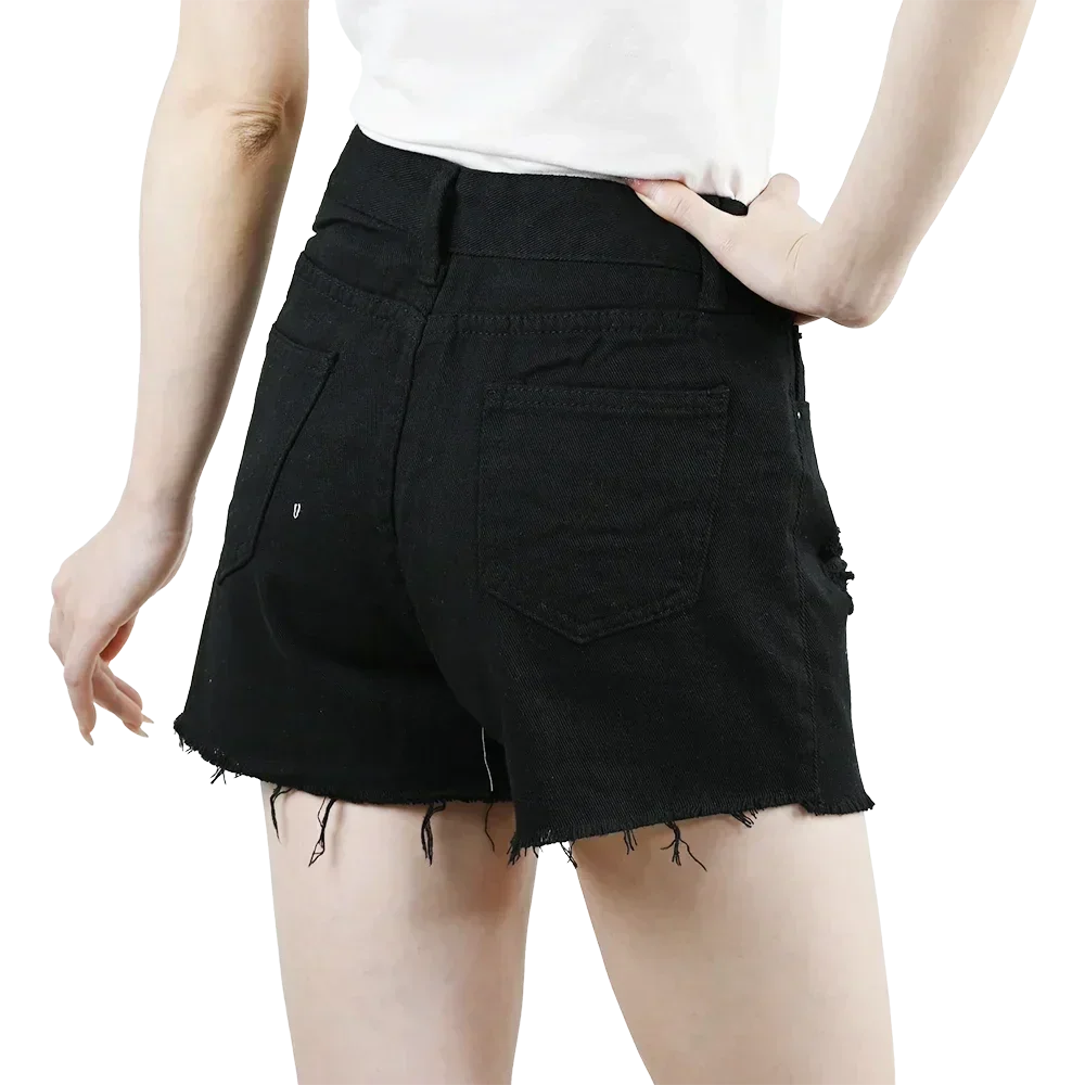 3 shorts vaqueros de mujer de cintura alta 2025 de verano, pantalones cortos negros, azules y blancos, pantalones vaqueros rotos para mujer, pantalones cortos, ropa de calle