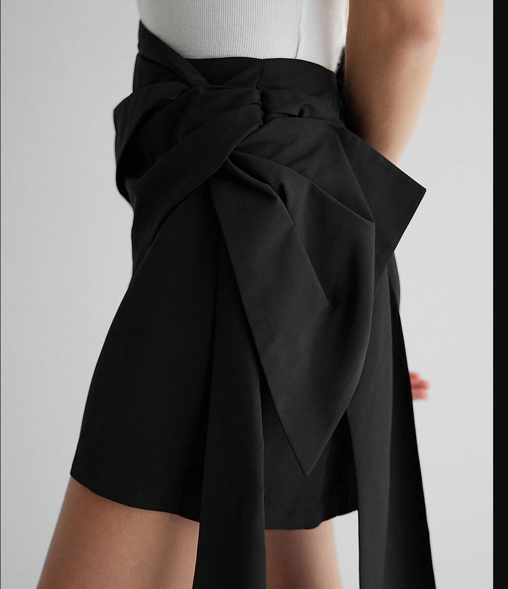 Minifalda Express de tiro alto con lazo decorativo, talla 4