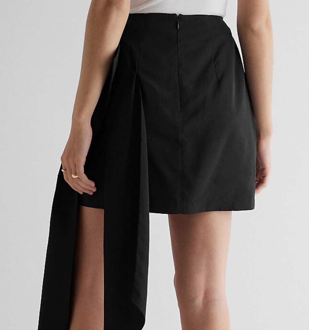 Minifalda Express de tiro alto con lazo decorativo, talla 4