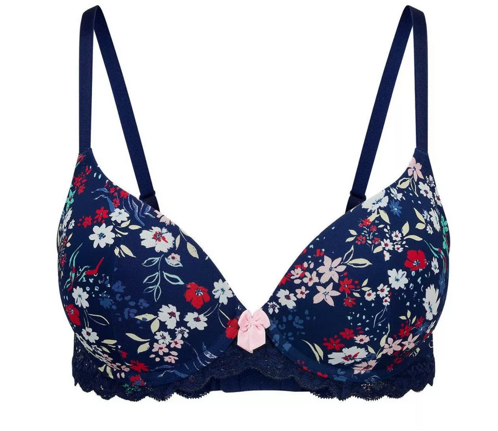 Sostén Kati Contour Demi de Adore Me para mujer - Azul floral, 34C