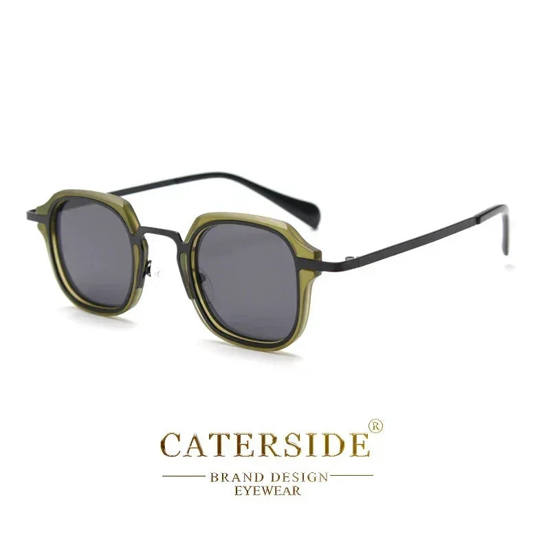 Caterside Gafas de sol polarizadas de estilo punk retro para hombres, moda, gafas de sol cuadradas para mujer, para viajes al aire libre, conducir, protección UV400