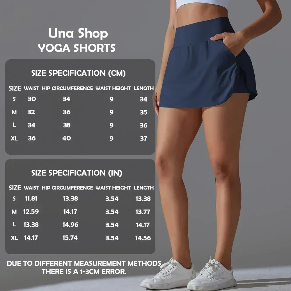 Pantalones cortos de yoga Una-Shop de cintura alta con bolsillos para mujer, ropa deportiva push up, leggings para fitness, ropa deportiva para gimnasio
