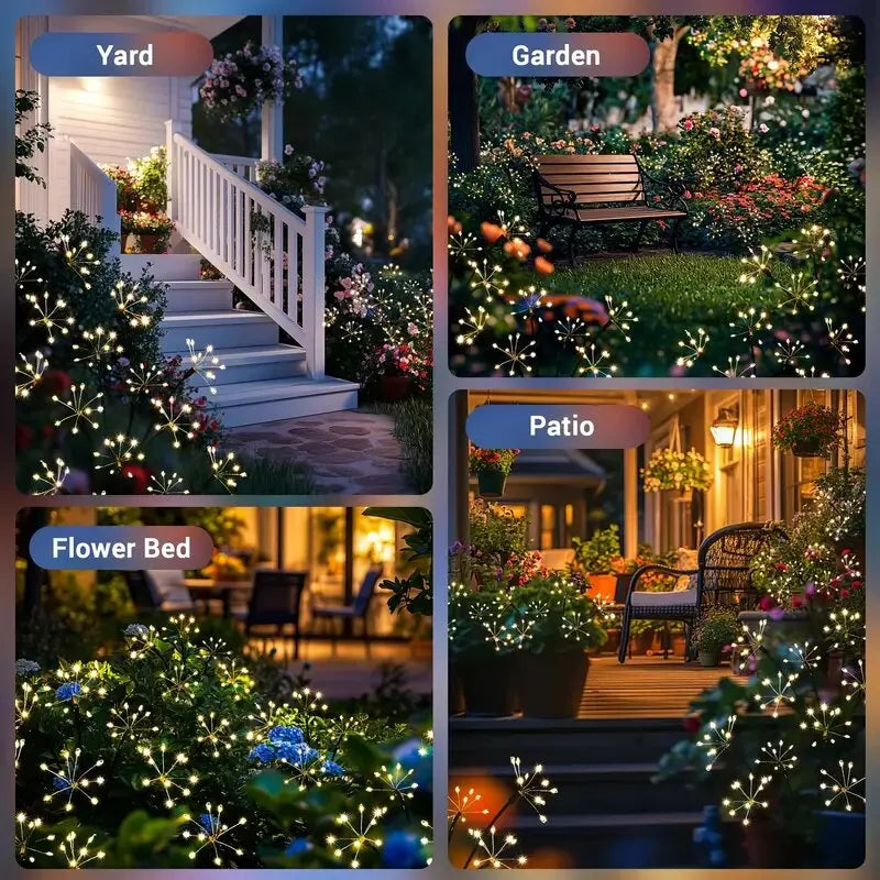 1PC Solar LED Firework Garden Lights,Outdoor Waterproof Lawn Lamp,Landscape Lightting For Yard,Walkway,Party,Christmas