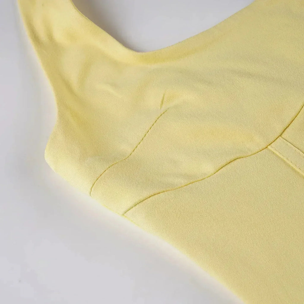 Tornova - Minivestido halter de vacaciones para mujer, sólido, cintura alta, vestido abullonado, empalme con volantes, moda sexy, vestido delgado, nueva colección de verano 2025