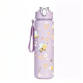 Sweet Honeycomb Bee Pattern Reusable Plastic Water Bottle | Lightweight Leakproof Flip Top Cup for Kids Girls