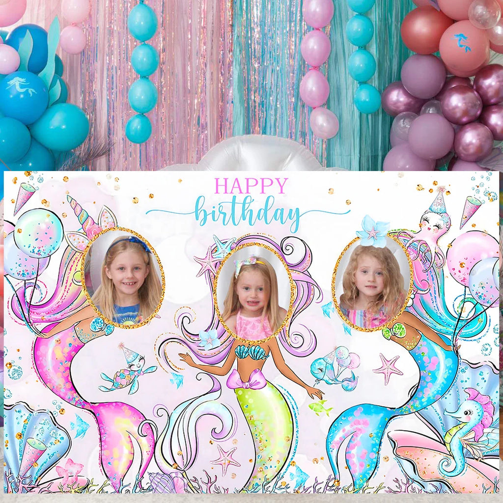Dinosaur Birthday Polyester Background Mermaid Party Decor Kids Wedding Birthday Party Supplies Baby Shower Under The Sea Party