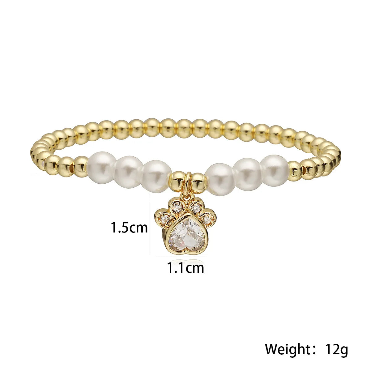 NEWBUY Non-Fading Gold Color Copper Jewelry AAA CZ Zircon Paw Charm Beads Bracelets For Women Party Jewelry