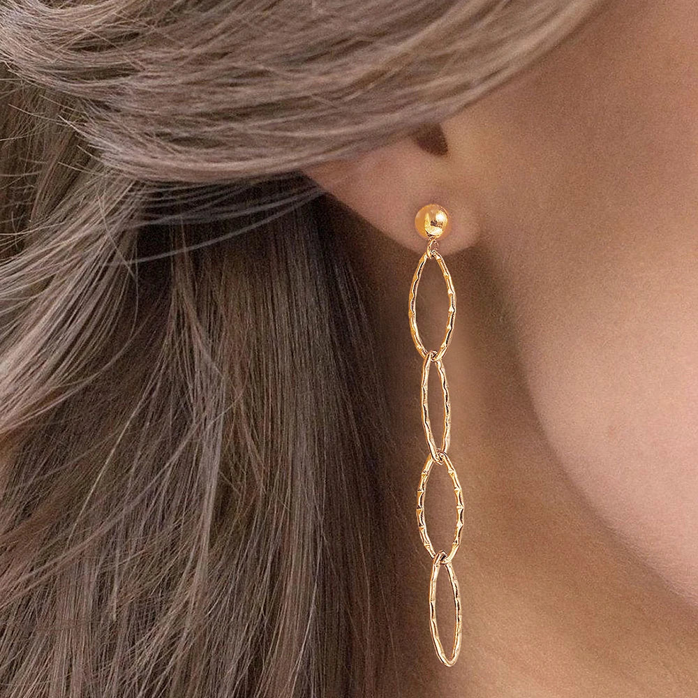 Stainless Steel Earrings Personality Irregular circle Long Fashion Simplicity High-end Sense Dangle Earrings For Women Jewelry